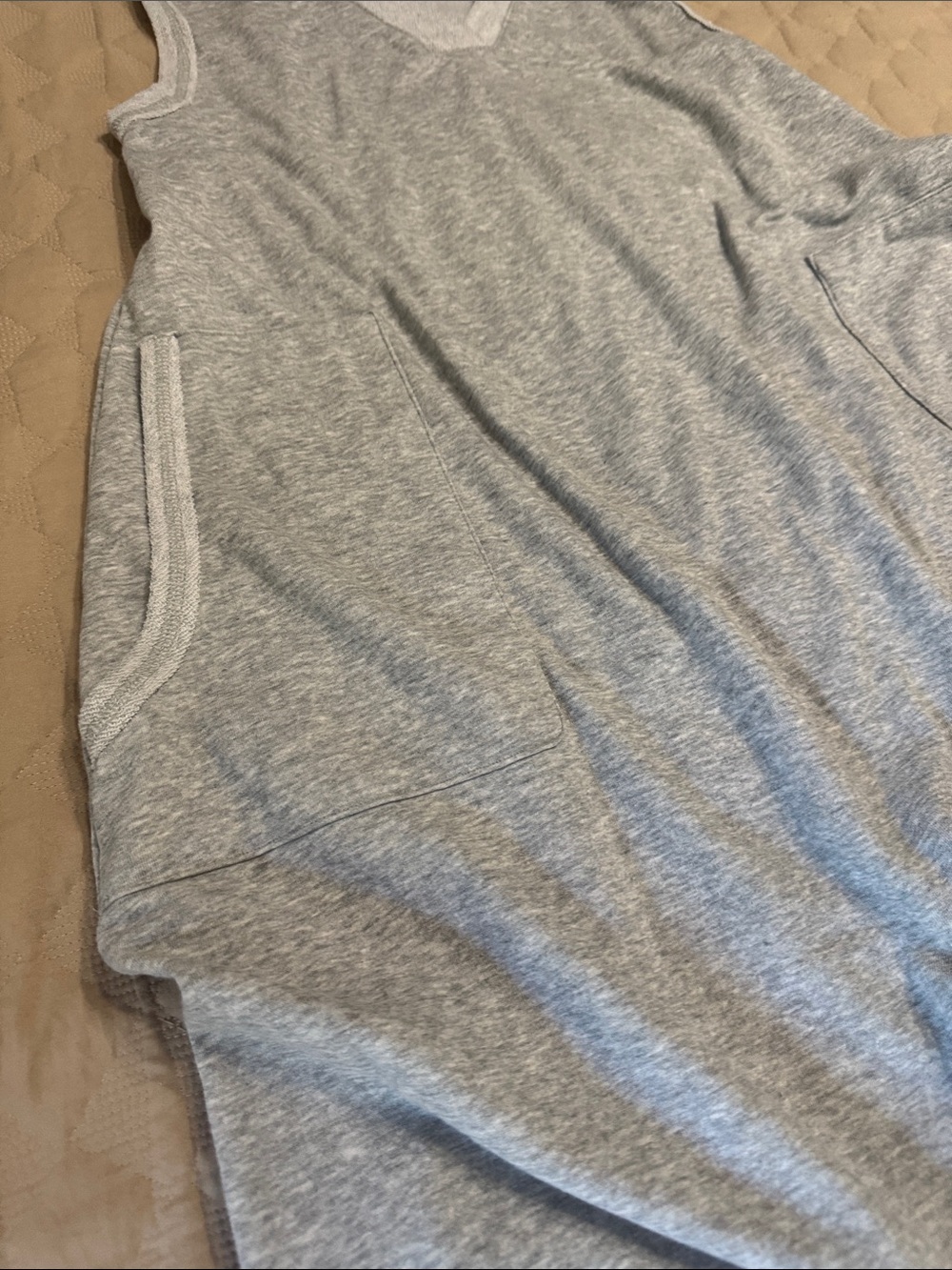 Newin Light Grey Sleeveless Lounge Romper Baggy and Barrel with Side Pockets - Picture 5 of 7